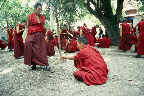 Mönche bei religiöser Zeremonie